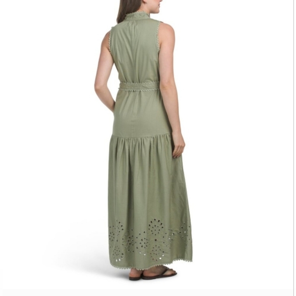 NWT AVEC LES FILLES Olive Sleeveless Embroidered Maxi Dress SMALL - Picture 5 of 5